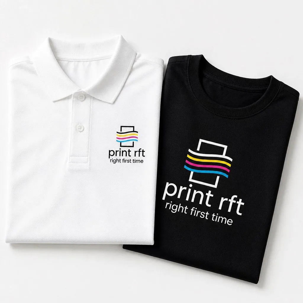 Print RFT team member in a branded workwear setting